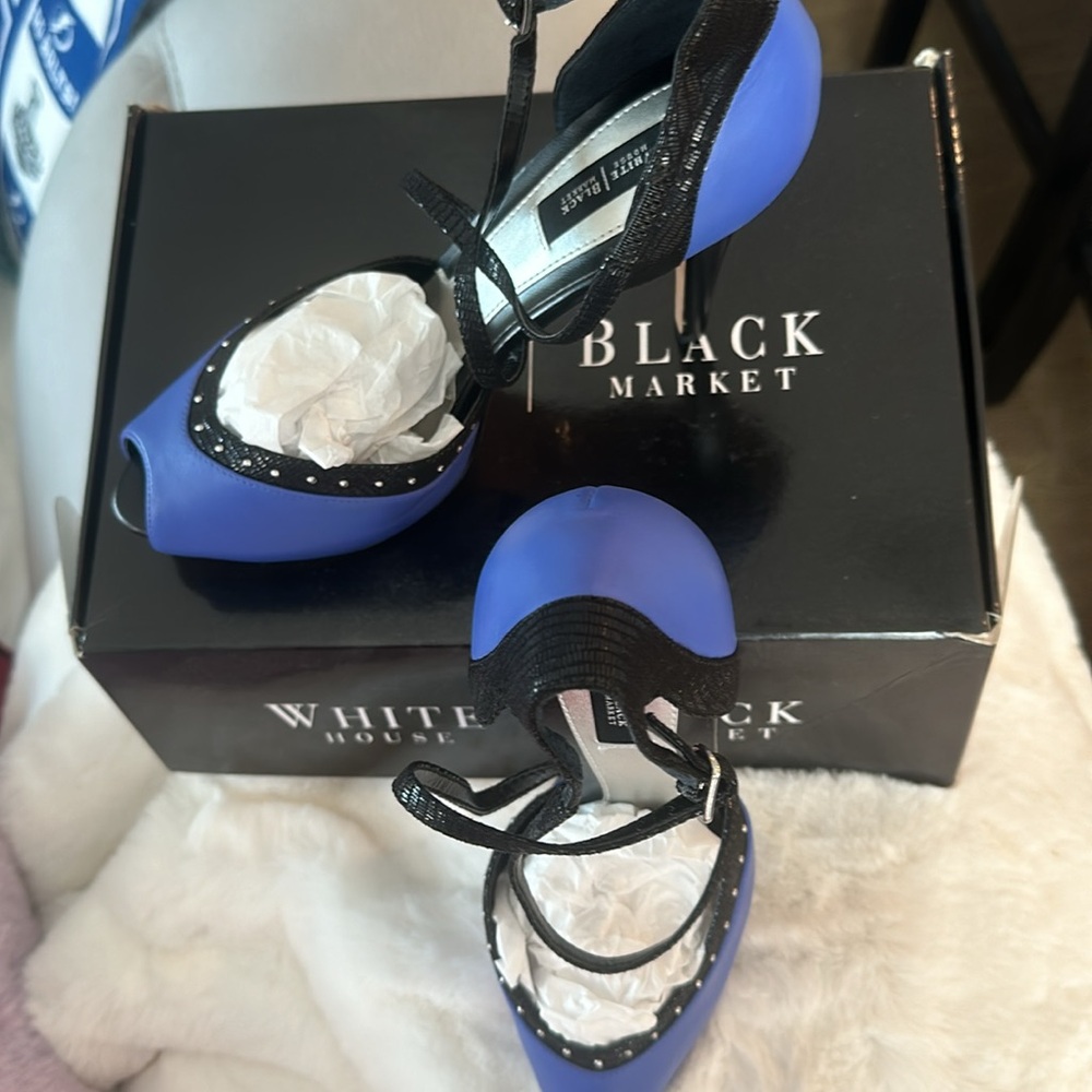 WHBM ADRI Majorelle Peep-Toe Sandals